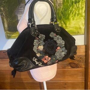 Y2K Juicy Couture large black velour Beverly bag